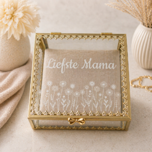 Juwelendoosje “Liefste Mama” – Goud & Glas