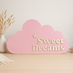 Sweet Dreams Wolk Wanddecoratie – Roze