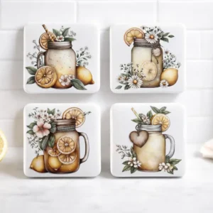 Mason Jar Lemonade Magneten - Set van 4