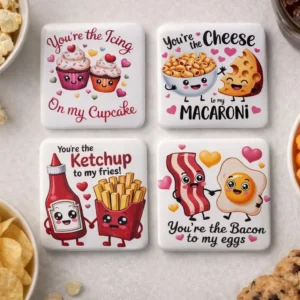 Grappige Food Liefde Magneten - Set van 4