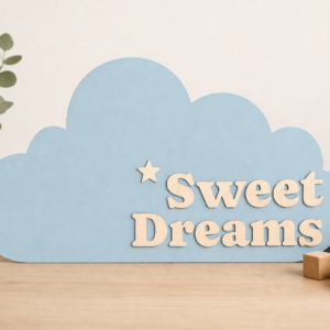Sweet Dreams Wolk Wanddecoratie – Blauw