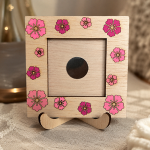 Houten Magneetkader met Bloemen