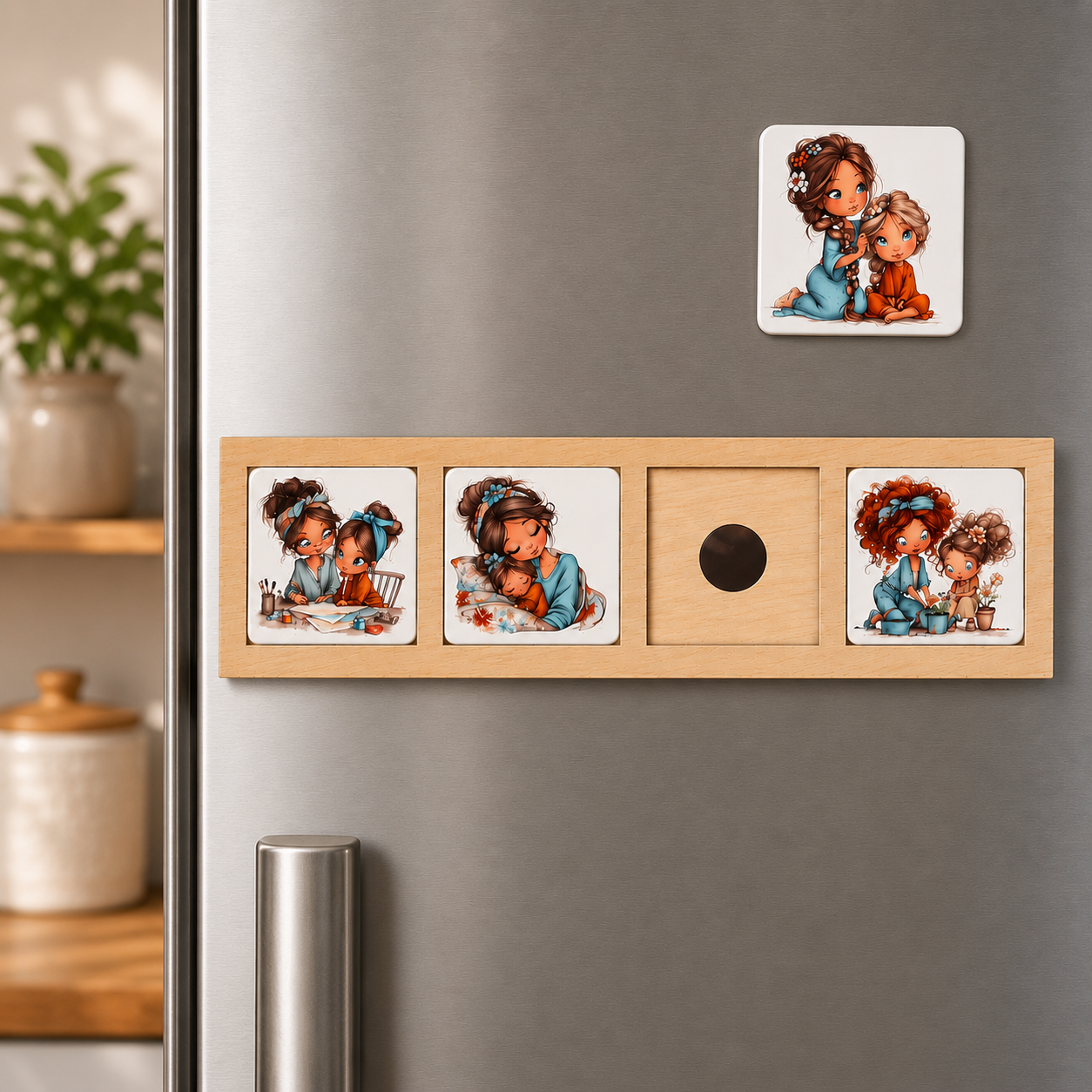 Houten Magneetkader voor 4 Magneten - Image 4